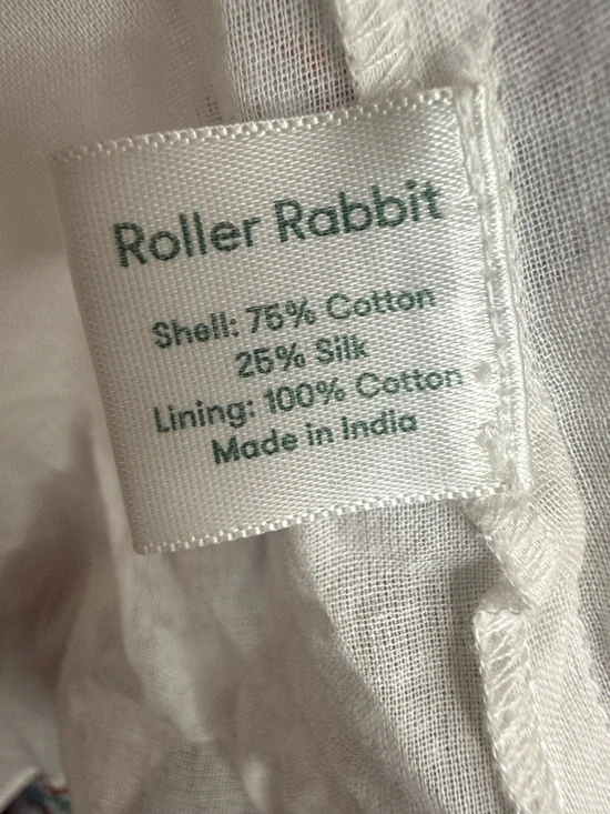 Anthropologie Roller Rabbit Dress Blomst Doe Silk Cotton Floral Shirred Sundress - Picture 8 of 12